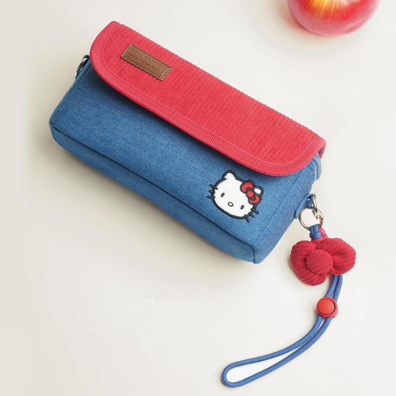 Kuitmor Comfortable Travel Camera Storage Bag Compatible with DJI Osmo Pocket 3,Shock-Absorbent Soft Lining and Detachable Strap Vintage Style – Red & Blue - Image 5